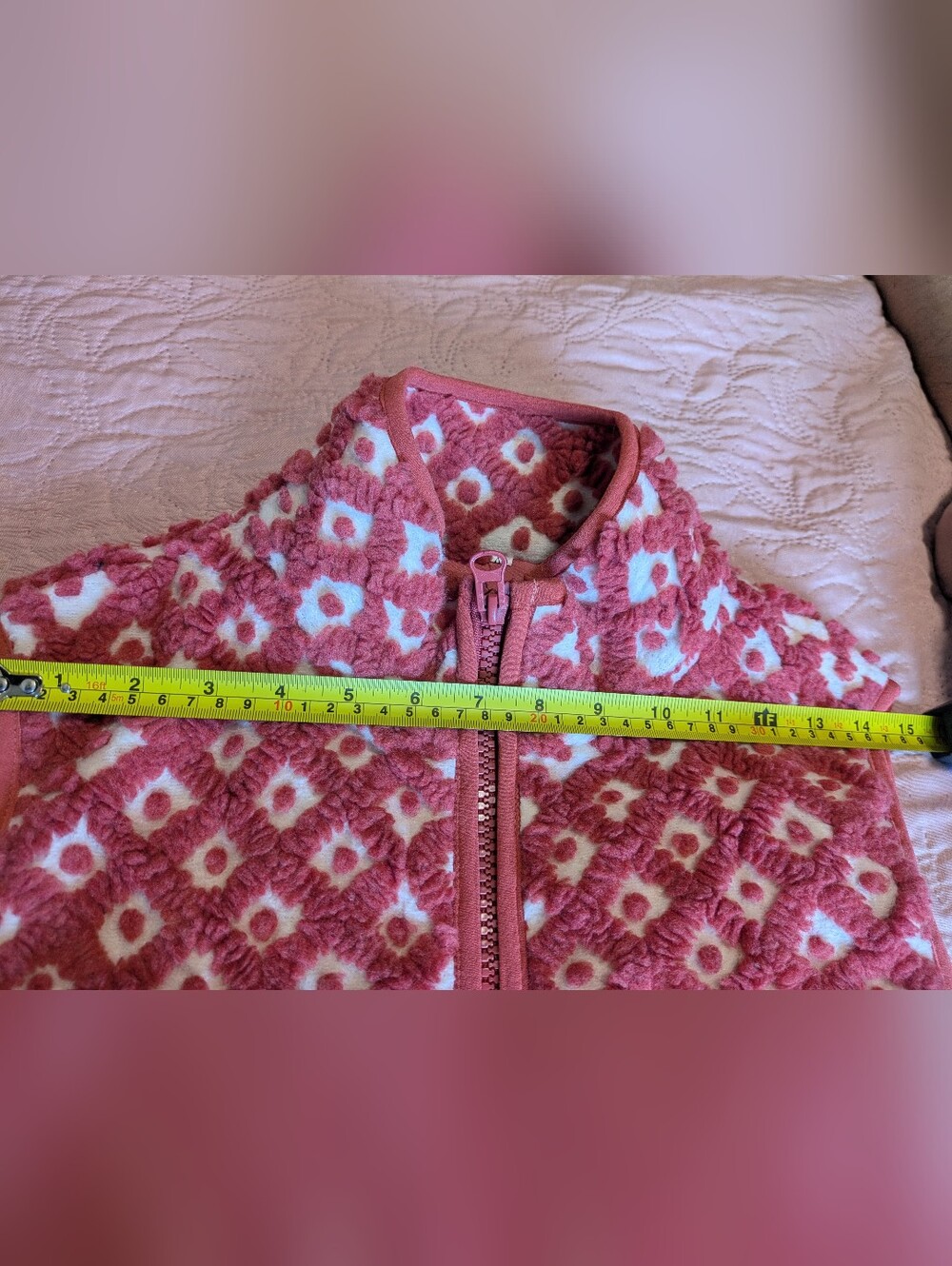 Pink Patterned Fleece Vest - Picture 6 of 9